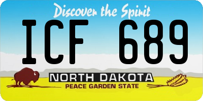 ND license plate ICF689