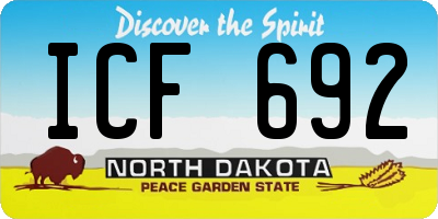 ND license plate ICF692
