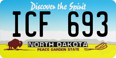 ND license plate ICF693
