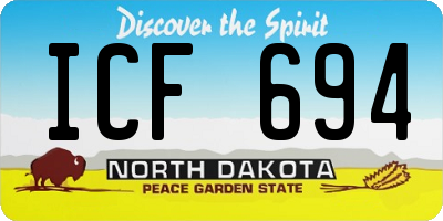 ND license plate ICF694