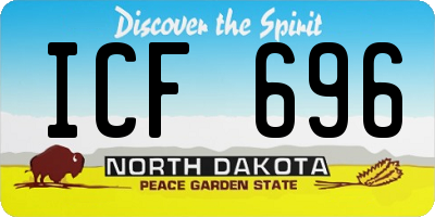 ND license plate ICF696