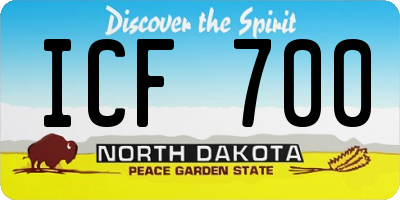 ND license plate ICF700