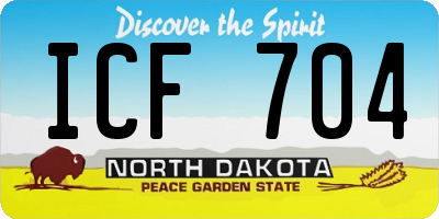ND license plate ICF704