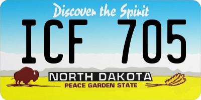 ND license plate ICF705