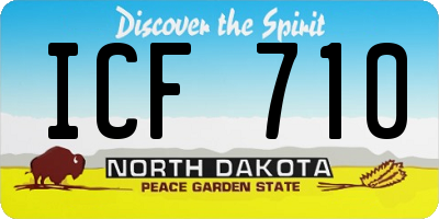 ND license plate ICF710