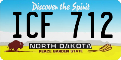 ND license plate ICF712
