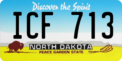 ND license plate ICF713