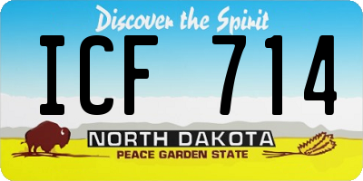 ND license plate ICF714