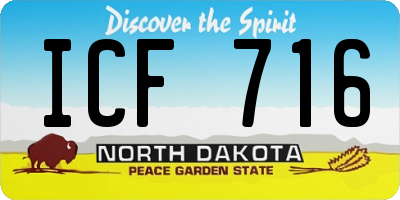 ND license plate ICF716