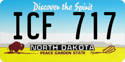 ND license plate ICF717