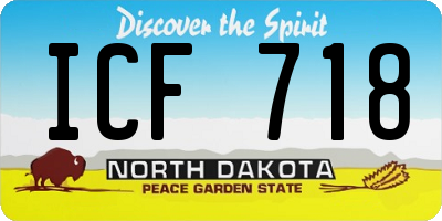 ND license plate ICF718
