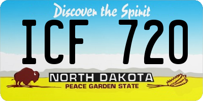 ND license plate ICF720