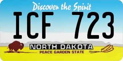 ND license plate ICF723