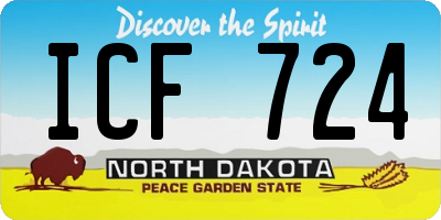ND license plate ICF724