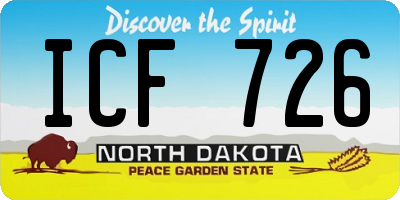 ND license plate ICF726