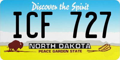 ND license plate ICF727