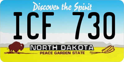 ND license plate ICF730