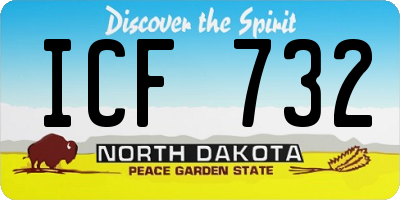 ND license plate ICF732
