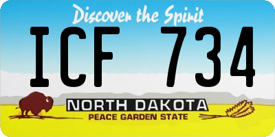 ND license plate ICF734