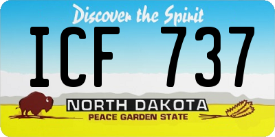 ND license plate ICF737
