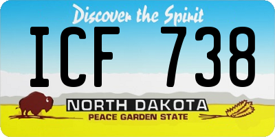 ND license plate ICF738