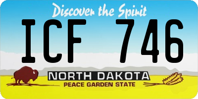 ND license plate ICF746
