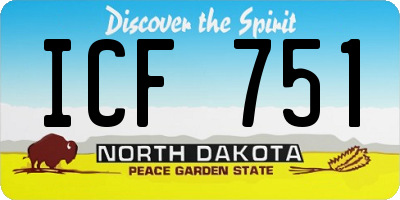 ND license plate ICF751