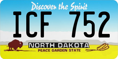 ND license plate ICF752
