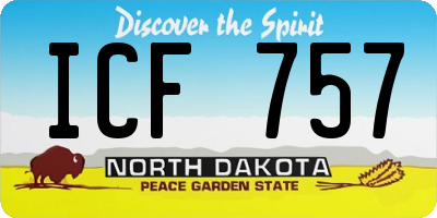 ND license plate ICF757