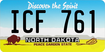 ND license plate ICF761