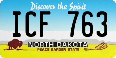 ND license plate ICF763