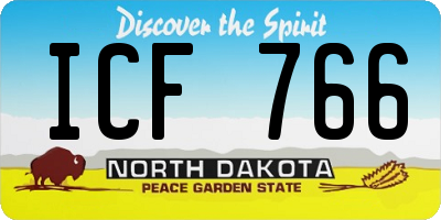 ND license plate ICF766