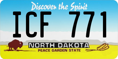 ND license plate ICF771