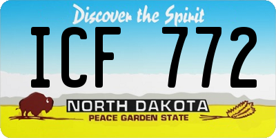 ND license plate ICF772