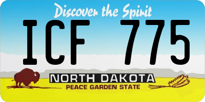 ND license plate ICF775
