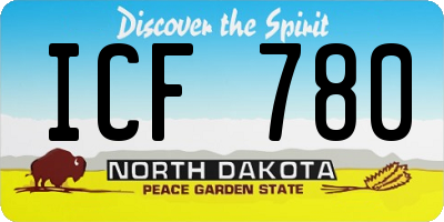 ND license plate ICF780