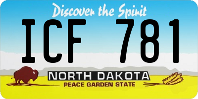 ND license plate ICF781