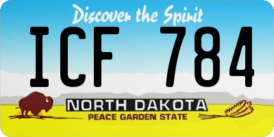 ND license plate ICF784