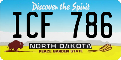 ND license plate ICF786