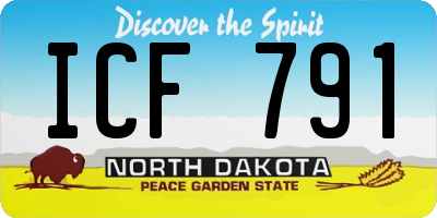 ND license plate ICF791