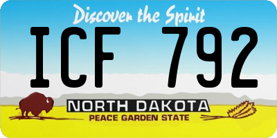ND license plate ICF792