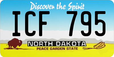 ND license plate ICF795