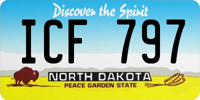 ND license plate ICF797