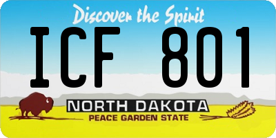 ND license plate ICF801
