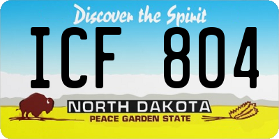 ND license plate ICF804