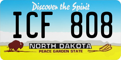 ND license plate ICF808