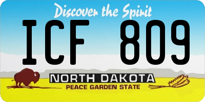 ND license plate ICF809