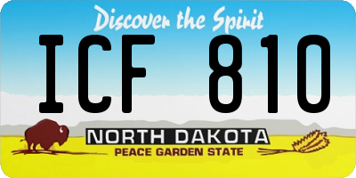 ND license plate ICF810