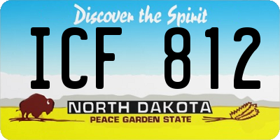 ND license plate ICF812