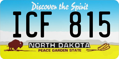 ND license plate ICF815